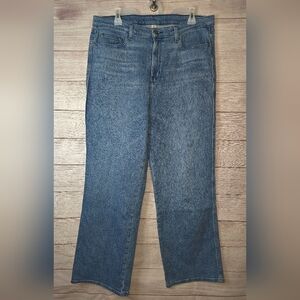 L.L. Bean Everyday High Rise Relaxed Wide Leg Jeans Size 16